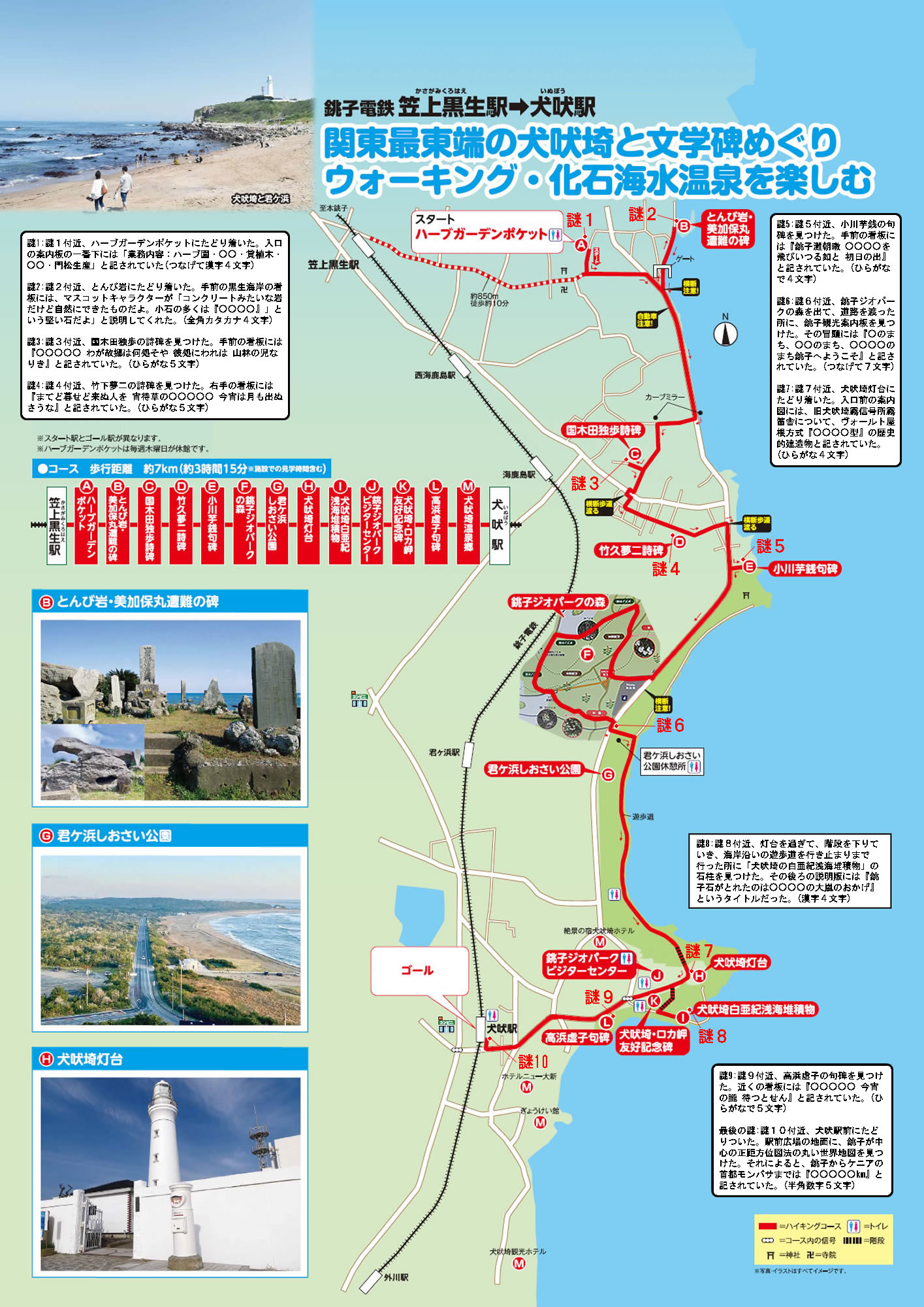駅からハイキング 笠上黒生駅～犬吠駅 犬吠埼灯台
