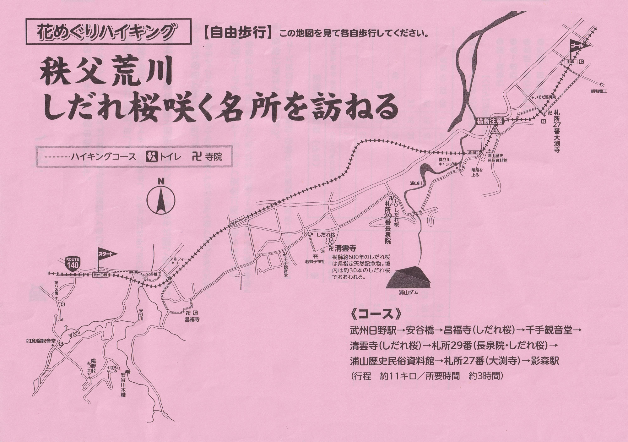 花めぐりハイキング 武州日野駅～影森駅 しだれ桜