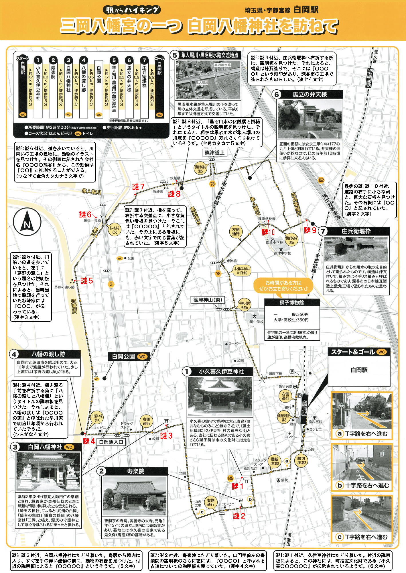 駅からハイキング 白岡駅 白岡八幡神社と水路交差