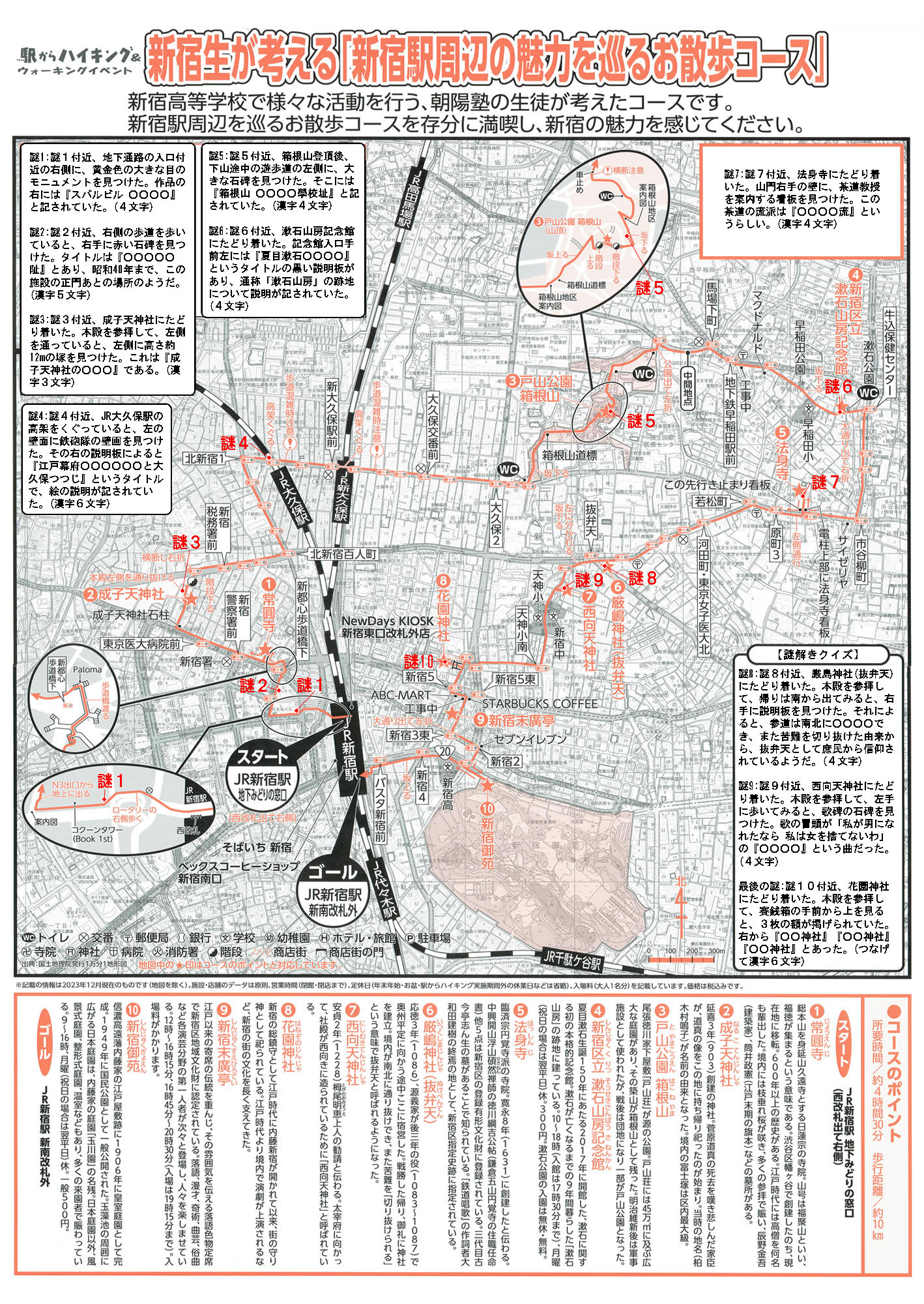 駅からハイキング 新宿駅 戸山公園箱根山 末廣亭
