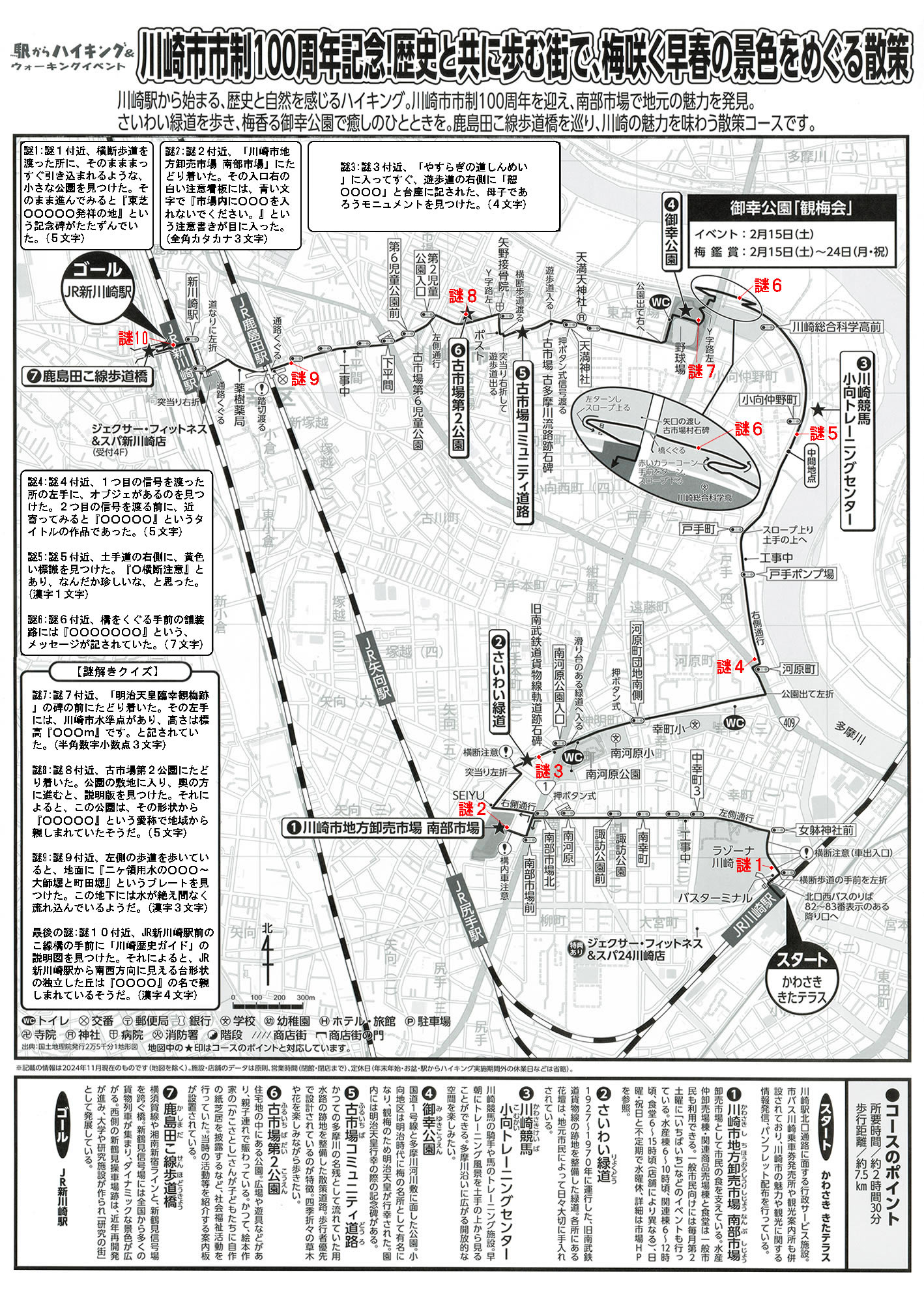 駅からハイキング 川崎駅～新川崎駅 御幸公園観梅