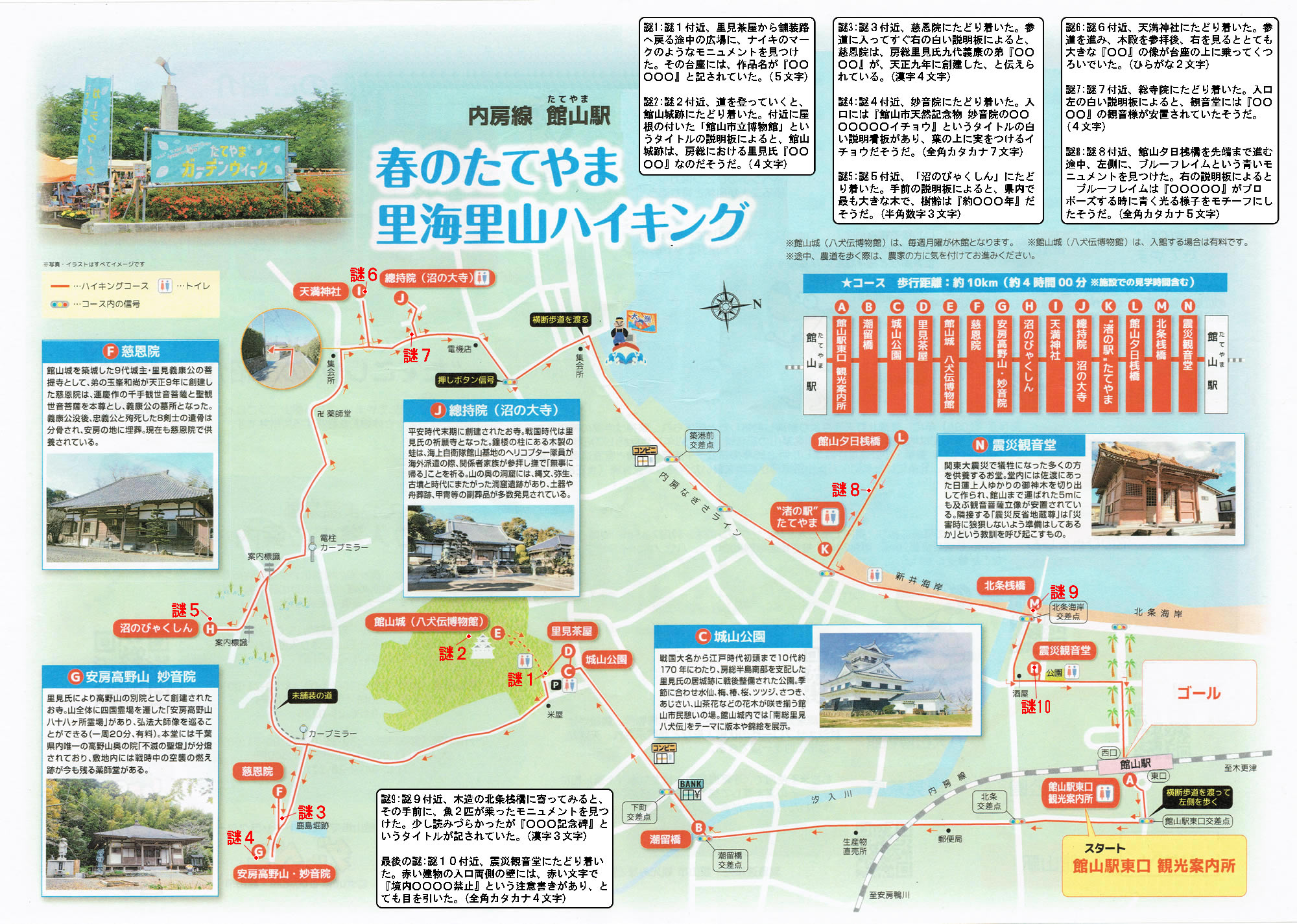 駅からハイキング 館山駅 館山城 沼のびゃくしん