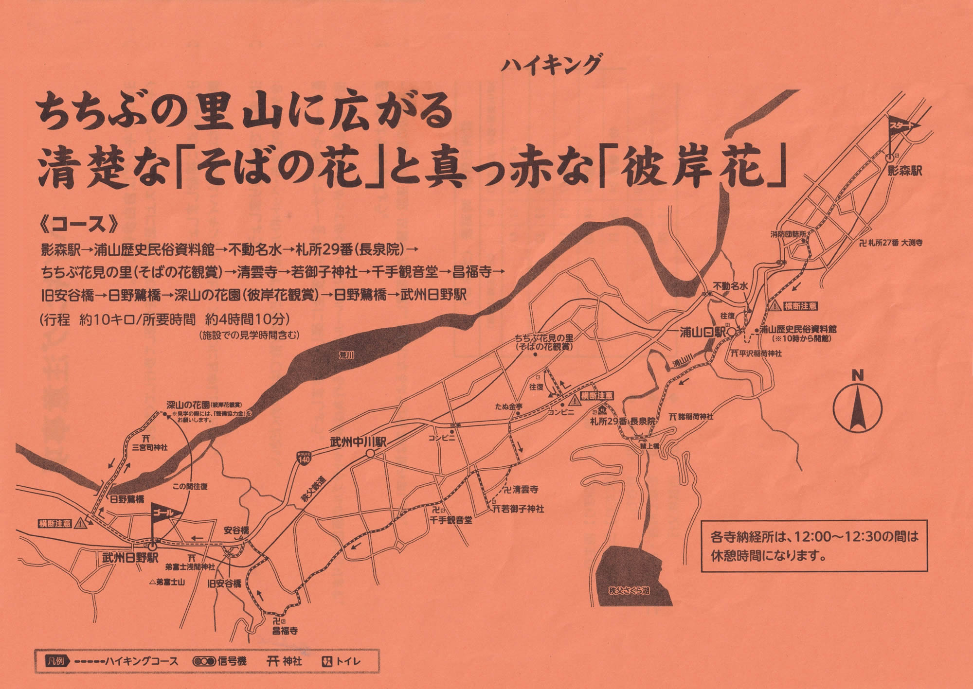 駅からハイキング 影森駅～武州日野駅 そばの花