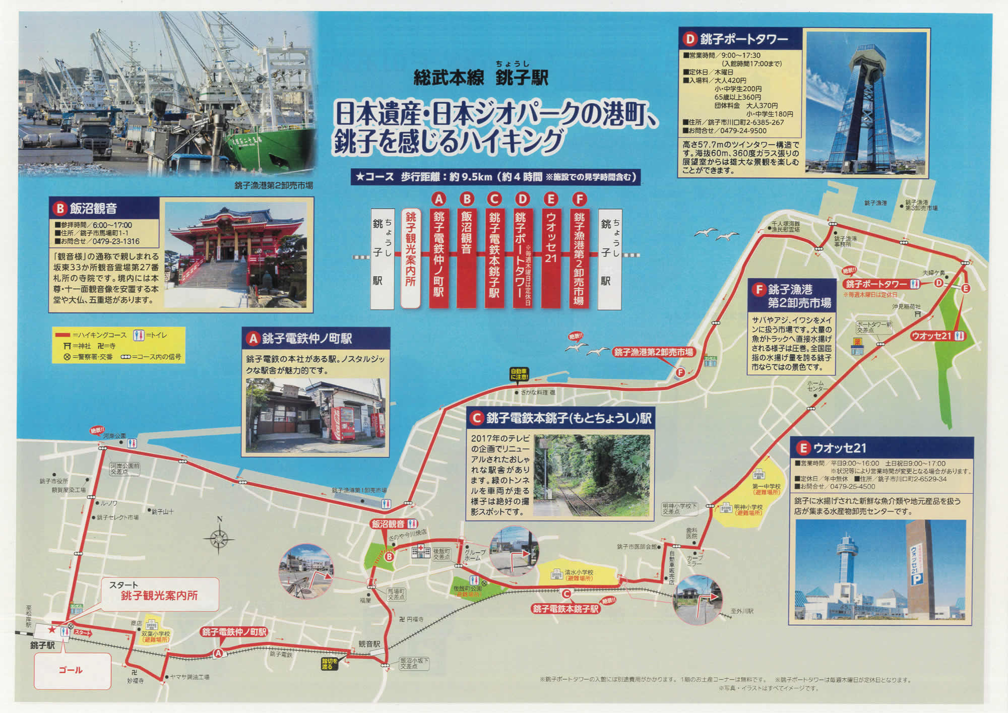 駅からハイキング 銚子駅 銚子ポートタワー散策