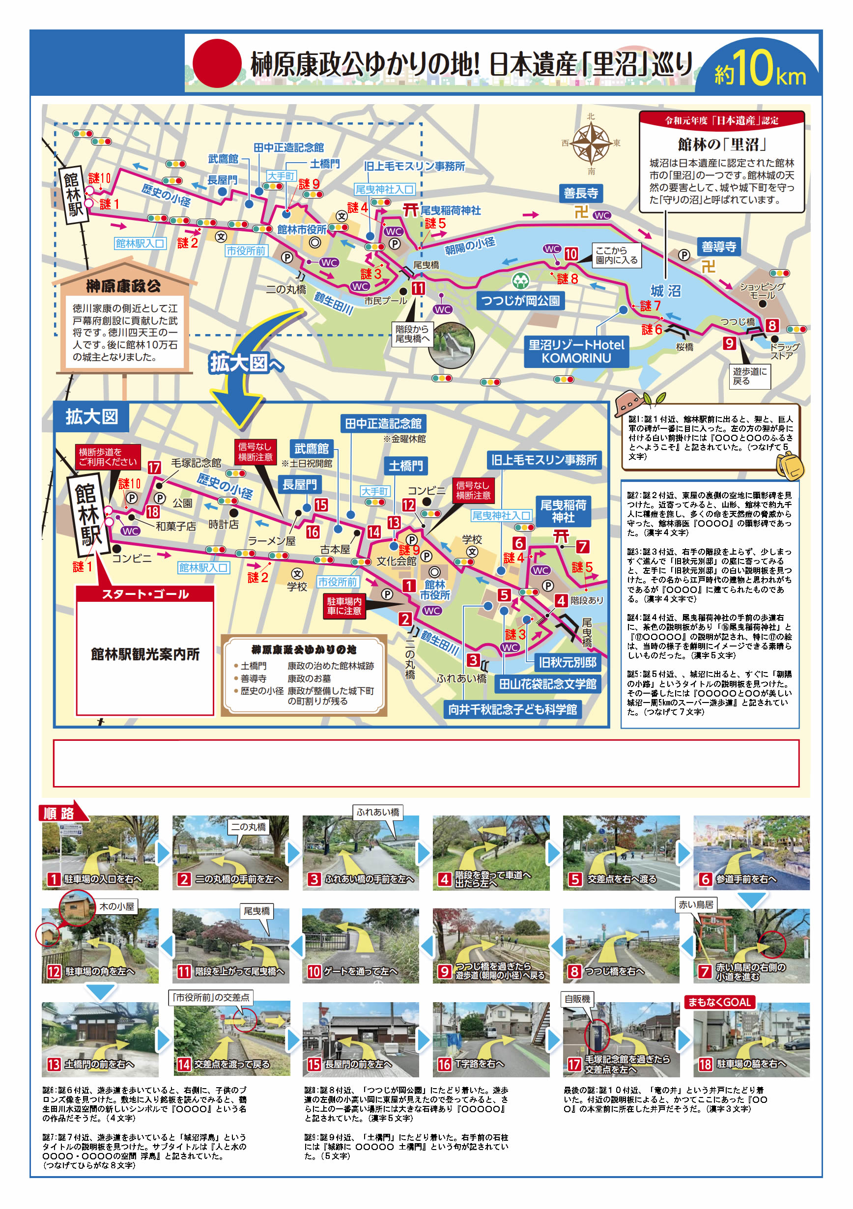 健康ハイキング 館林駅 城沼 旧秋元別邸 尾曳稲荷