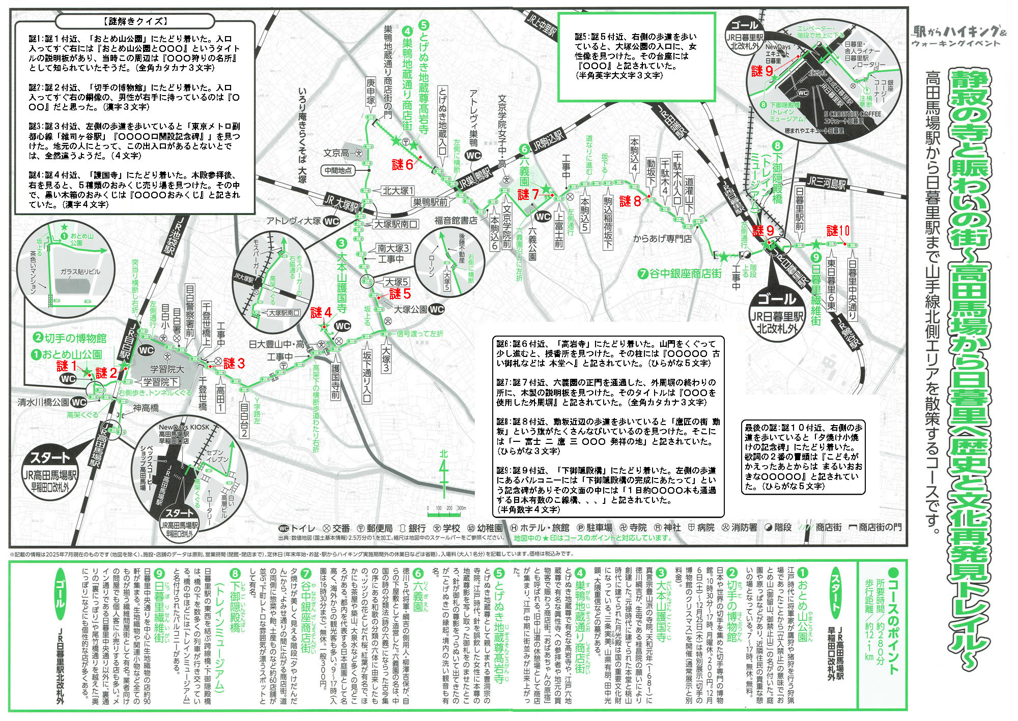 駅からハイキング 高田馬場駅～日暮里駅 おとめ山