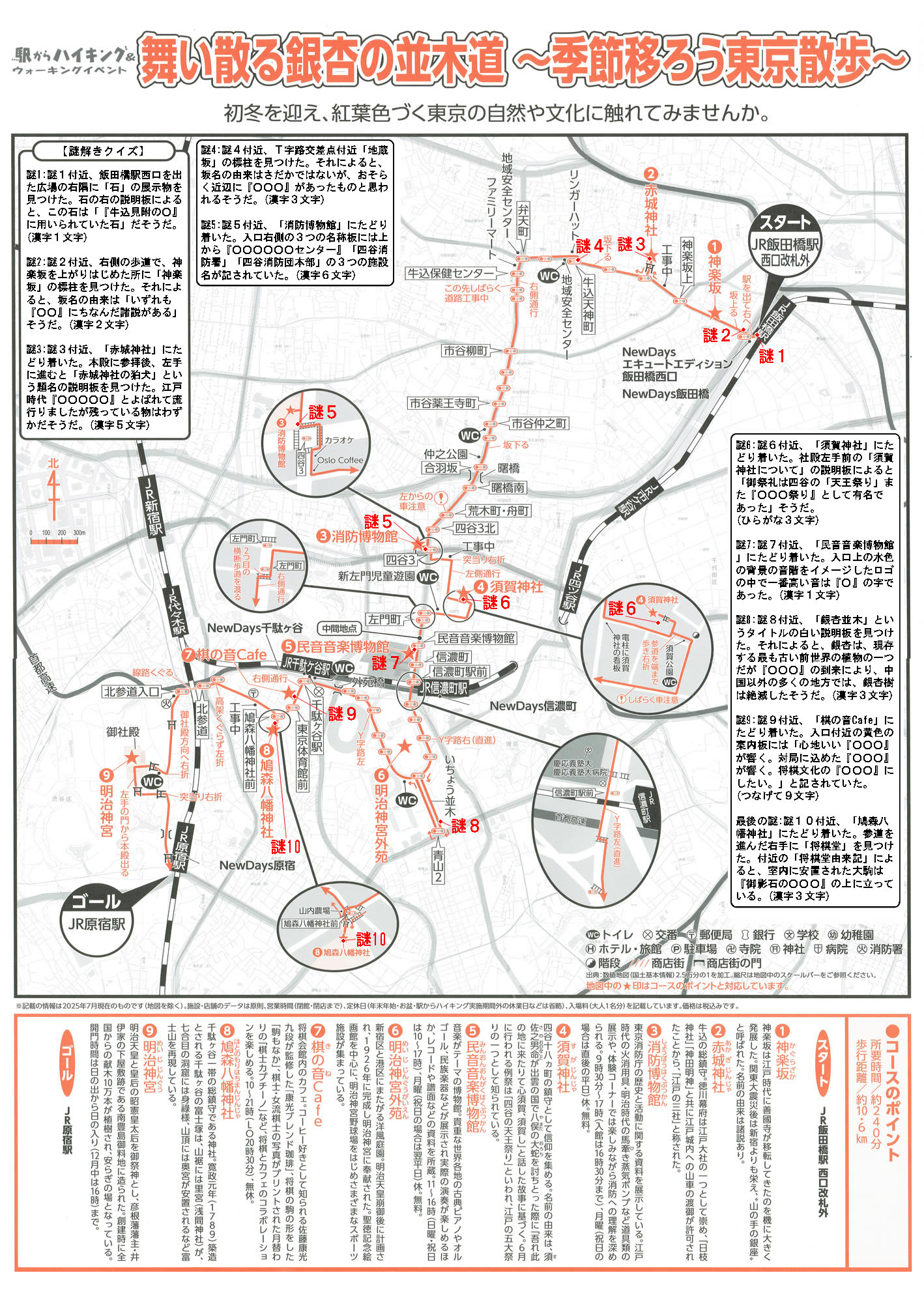駅からハイキング 飯田橋駅～原宿駅 明治神宮外苑