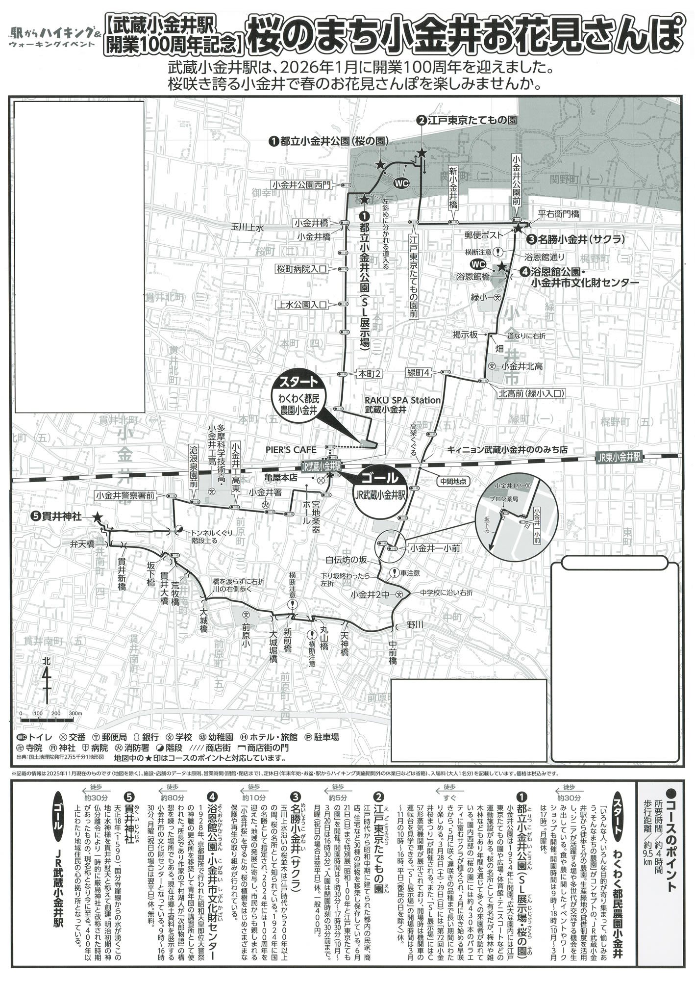 駅からハイキング 武蔵小金井駅 都立小金井公園