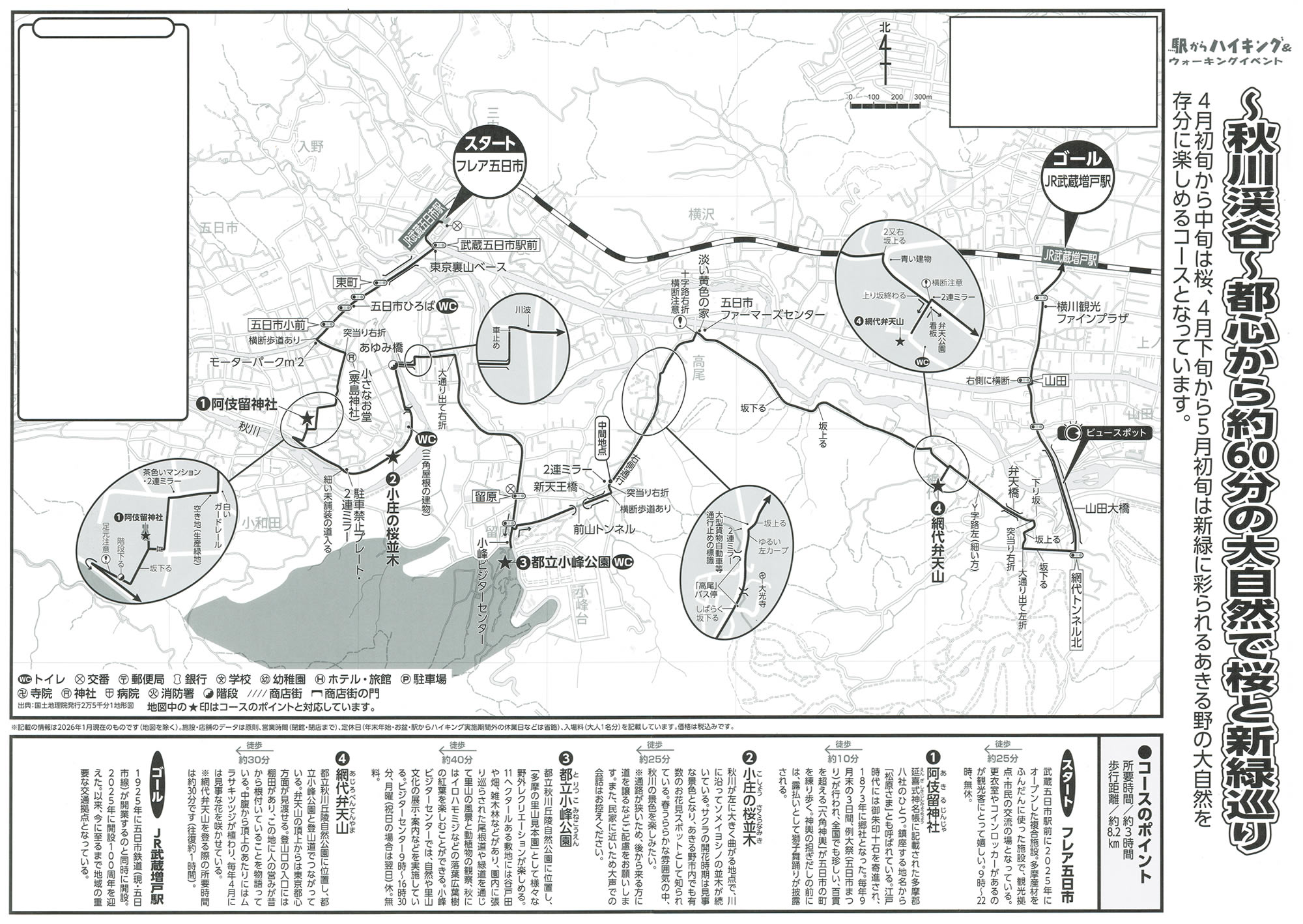 駅からハイキング 武蔵五日市駅～武蔵増子駅 山桜
